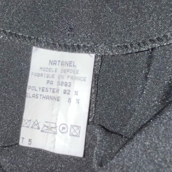 Adam Pour Eve Paris size 10 black wide leg mid rise dress pants with slit leg - Picture 14 of 14